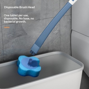 Brosse de nettoyage jetable en plastique pour toilettes domestiques, puissante pour éliminer les taches, avec clip simple, manche long nordique, ensemble - Product Image 4