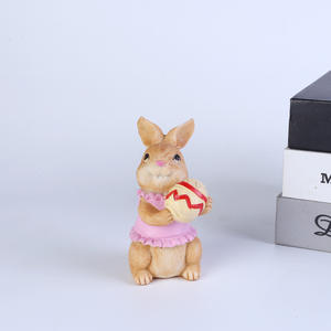 Figurines de Lapins de Pâques Peintes à la Main <span class=keywords><strong>en</strong></span> Résine (Lot de 2) – Collection Printemps Pâques - Product Image 4