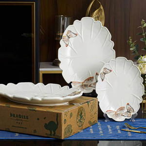 Vajilla de Porcelana Blanca de Estilo Lujoso Butterfly, Juego de Vajilla de Cerámica, Plato para Restaurante, Vajilla para Hotel - Product Image 1