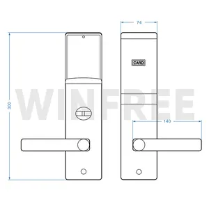 WINFREE 알루미늄 호텔 RFID 카드 열쇠가없는 전자 스마트 도어록 시스템 작업