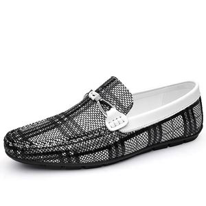 Nouveaux Mocassins Haut de Gamme pour Hommes en Cuir de Vachette Véritable à Motif Crocodile Tendance – Chaussures d'Été Respirantes pour Hommes - Product Image 3