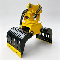 SINOSTAR Grappin hydraulique rotatif pour pierres 3000 kg, ouverture de mâchoire 2250 mm, capacité 0,76 m³, force de préhension 100 kN, pour pierres carrées, pour excavatrices de 10 à 26 tonnes, démolition
