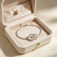 Bracelet à maillons en argent 925 plaqué platine à la mode pour femmes, design luxueux avec zircone cubique, cadeau de fête ou de mariage