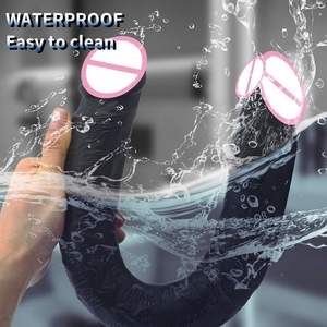 Dildo de Masaje Doble Punta Negro y Morado XLN, Suave, Impermeable, para Estimulación Anal Femenina, para Adultos, <span class=keywords><strong>Lesbianas</strong></span> - Product Image 5