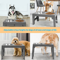 Comedero Elevado para Mascotas de Acero Inoxidable, Altura Ajustable, Diseño Plegable, Alimentador Lento, Soporte para el Cuello, Antideslizante para una Alimentación Saludable