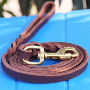 Großhandel Leder Haustier langlebige Geh leine einziehbare echte Leder Haustier Hunde leine, Leder Hund Trainings leine - Product Image 5