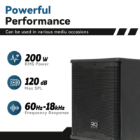RQSONIC WK08D7 Haut-parleur moniteur de studio 200W 8 "Équipement de son Haut-parleur actif en bois haute performance
