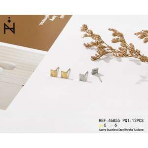 Orecchini a Perno a Forma di Diamante in Acciaio Inossidabile 6mm, Gioielli Minimalisti Unisex per Uso Quotidiano - Product Image 3