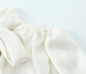 Kemeja dekoratif wanita, baju pinggang lengan panjang chic Wanita retro berpita temperamen kasual mode baru 2025 - Product Image 4