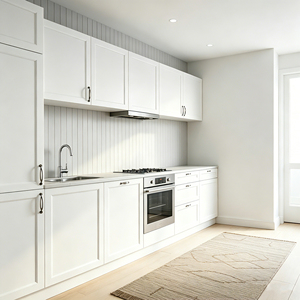 Armoires <span class=keywords><strong>de</strong></span> <span class=keywords><strong>cuisine</strong></span> modulaires modernes et minimalistes en MDF <span class=keywords><strong>blanc</strong></span> laqué, personnalisables avec charnières pour projets <span class=keywords><strong>de</strong></span> <span class=keywords><strong>cuisine</strong></span> - Product Image 2