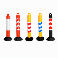 Borne de sécurité routière flexible auto-redressante en PE de 20 pouces (500 mm) avec base en caoutchouc, réfléchissante, pour parking et signalisation au sol