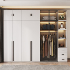 Armoire moderne personnalisée Love Zone appartement hôtel armoire modulaire en bois armoires 2 3 4 portes meubles de chambre organisateur de vêtements placard - Product Image 6