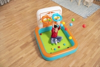 Piscine à balles gonflable Bestway en PVC pour intérieur/extérieur avec 15 balles de jeu et panier de basket pour enfants