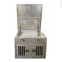 Caisse de Transport Double en Aluminium pour Chiens de Chasse, Camion, avec Rangement Supérieur