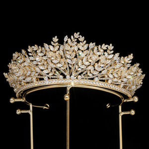 <span class=keywords><strong>Couronne</strong></span> de mariée en <span class=keywords><strong>diamant</strong></span> de style romantique coréen LUOXIN, diadème en zircon de haute qualité pour mariage - Product Image 2