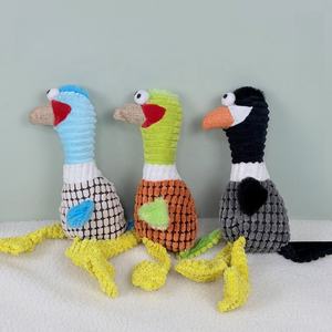 Jouet à mâcher pour chien en tissu peluche écologique double couche à motif animal, avec sonnette BB et papier froissé, corde orange pour entraînement à la traction - Product Image 2