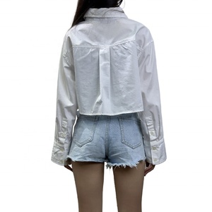 Camiseta Corta Blanca de Algodón para Mujer, Estilo Sexy, 2025 - Product Image 3