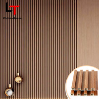 Revêtement Mural Co-Extrudé WPC de Haute Qualité, Panneau Flûté en Bois Composite Plastique Extérieur à Lattes pour Aménagement Extérieur et Intérieur