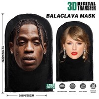 Masque facial 3D personnalisé unisexe pour l'extérieur, en maille transparente, avec impression de visage de célébrité, drôle, pour cosplay, couvre-chef, masque de fête, nouveauté