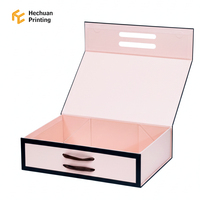 Boîte cadeau magnétique pliable de luxe rose avec logo personnalisé pour vêtements, parfums, cosmétiques, emballage en gros, boîte en papier écologique