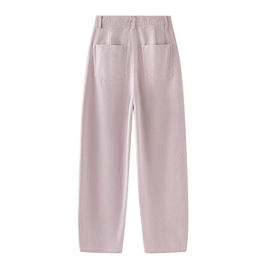 <strong>Denim</strong> Factory Women Pink Jeans Mid Waist Regular Fit Baggy Wide Leg Colored Washed OEM Wholesale - Product Image 2
