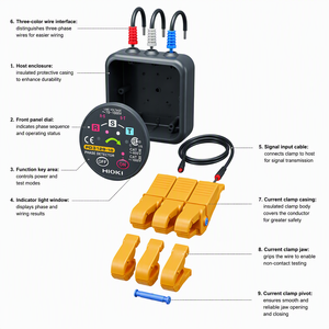 Détecteur de phase HIOKI PD3129-10, testeur de tension triphasé, indicateur de séquence de phase LED, alimenté par batterie - Product Image 6