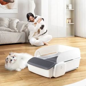 صندوق فضلات القطط المغلق المضاد للرذاذ، مرحاض كبير للقطط، منتجات إزالة الروائح - Product Image 3