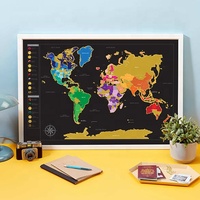 Póster de mapa de viaje raspable de lujo Regalo de cumpleaños educativo único para viajeros Impreso UV en papel Premium