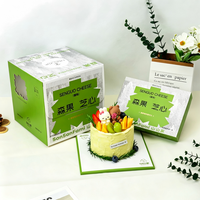 Boîte à pâtisserie en papier avec poignée, écologique et de qualité alimentaire, emballage pour fête, pour gâteau d'anniversaire, bonbons, pâtisseries, biscuits