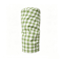 Housse de club de golf en forme de baril, motif damier violet et blanc, imperméable, sur mesure, mignonne, avec fermeture élastique, OEM ODM