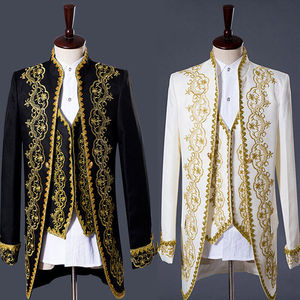 Người Đàn Ông Của Toàn Bộ Thời Trung Cổ Vua Hoàng Tử Cosplay Trang Phục Màu Đen Trắng Opera Sân Khấu Coat Với Mô Hình Nhân Vật Cho Người Lớn - Product Image 5