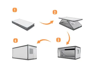 Modern Z Type Folding Mobile <strong>Sandwich</strong> <strong>Panel</strong> Container Houses Tiny House For Shop Use - Product Image 4