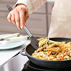 シリコンスパチュラ非スティック固体キッチンターナー高耐熱BPAフリークッキングスロッテッドスパチュラ2ピース/セット - Product Image 4