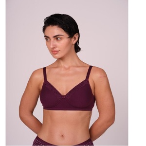 Women Everyday Wear Lightly Padded T Shirt Bra With Lace Breathable Seamless <b>Soft</b> Cup Bra Casual Comfortable Ladies Lingerie - Product Image 3
