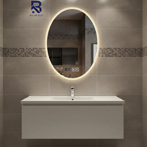 <span class=keywords><strong>Miroir</strong></span> de salle de bain intelligent à LED certifié CE TUV, CRI 90+, <span class=keywords><strong>miroir</strong></span> rétroéclairé anti-buée en argent écologique de 5 mm pour les projets hôteliers en Allemagne et en UE - Product Image 2