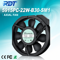 Ventilateur axial industriel 5915PC-22W-B30-SM1 220V AC à roulement à billes pour équipement électrique, unité de ventilation et de refroidissement, dissipation de chaleur