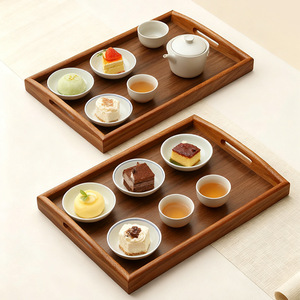 Wooden Square Serving <b>Tray</b> <b>Large</b> Medium Small For Tea And Dessert Japanese Style Home Use - Product Image 1