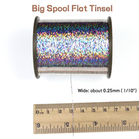 2000m (78740 Zoll)/Rolle Glitzerndes 0,25mm Flaches Lametta für Fliegenbinden Streamer Nymphen Mücken Körper Rippen Flashabou Material