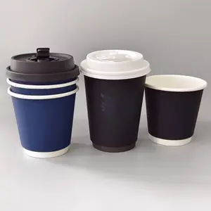 Tazza di caffè di fabbrica di alta qualità velluto touch doppia parete tazza di carta per caffè cioccolata calda