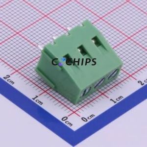 XY128V-A-5.0-3P Screw Terminal Block Through hole Component (THT),P=5mm Connector 1x3P 5mm Green Through Hole - Product Image 1