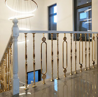 Rampe d'escalier moderne de luxe en bois massif, balustrade d'escalier pour l'intérieur de la villa, balustre d'escalier sculpté de style européen