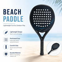 Raquette de plage légère en fibre de carbone durable, avec poignée confortable et sécurisée, panneau perforé, impression personnalisée pour la vente en gros