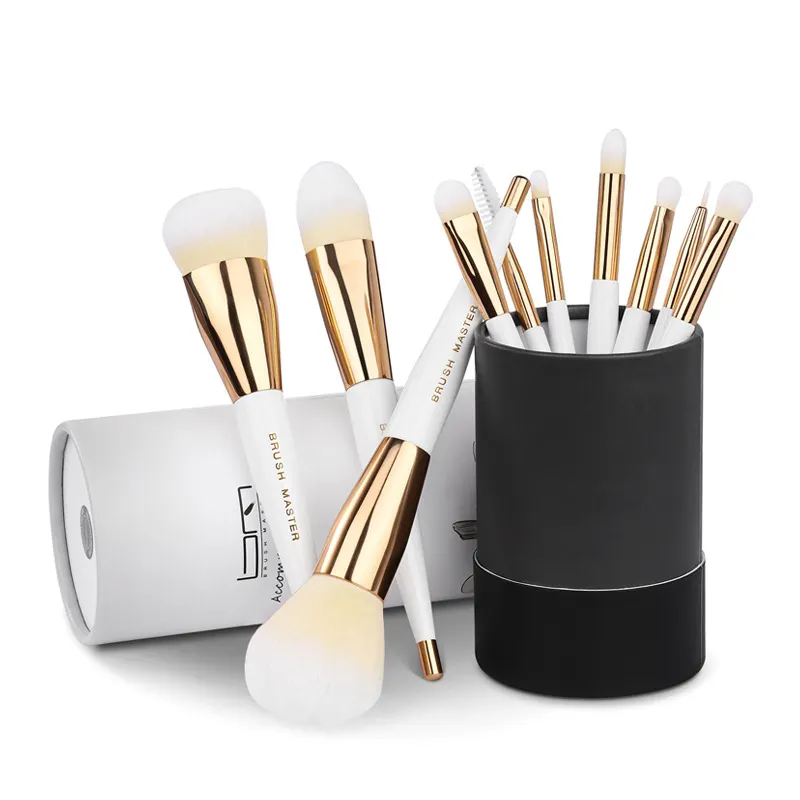 Professional white makeup brush set private label makeup brushes support customized logo