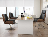 Chaise de bureau de direction ergonomique confortable en cuir moderne en bois à la mode chaise de direction pivotante ordinateur chaise de patron bureau
