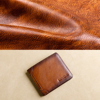 Dompet Pria Kulit Ultra Tipis, Dompet Pria Kulit Pendek Ultra Tipis, Baru, Retro, Kapasitas Besar, Klip Dolar