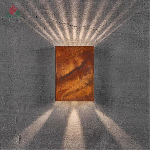 Lâmpada de escultura corten de aço inoxidável, caixa de luz para jardim - Product Image 4