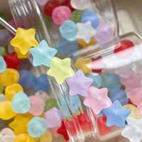 Perles Acryliques Étoiles Givrées Couleur Mate, Perles Libres pour Bricolage, Matériel DIY pour Bracelets, Colliers, Chaînes de Téléphone Portable et Bijoux