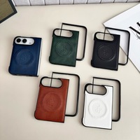 Étui en cuir magnétique pour iPhone Duo à écran pliable, compatible avec la charge sans fil ultra-mince, protection de luxe pour les professionnels