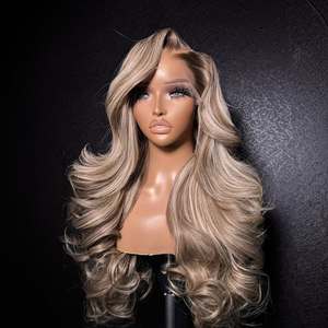 Perruque de Cheveux Humains Ombrée #1B 13*4 HD Lace Frontale Complète Sans Colle, Fermeture en Dentelle 9*6, Dégradé M, Mèches Blond <span class=keywords><strong>Cendré</strong></span>, Cheveux Vietnamiens - Product Image 5
