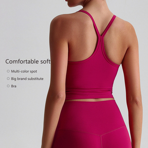<span class=keywords><strong>Camiseta</strong></span> Deportiva de Compresión para Mujer con Logotipo Personalizado, Top Corto de Yoga con Relleno, para Gimnasio y Entrenamiento - Product Image 2